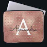 Rosa Rose Gold Metallic Foil Laptopschutzhülle<br><div class="desc">Rosa Rose Gold Imitate Metallic Foil Girly Glam Herz Muster Monogram Case. Dieser Fall kann so angepasst werden,  dass er Ihren Anfangs- und Vornamen enthält. Wenn Sie passende Artikel wünschen,  wenden Sie sich bitte an den Designer.</div>