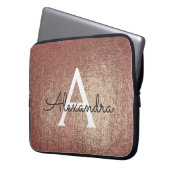 Rosa Rose Gold Metallic Foil Laptopschutzhülle (Vorderseite Links)