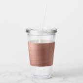 Rosa Rose Gold Metallic Foil Monogram Birthday Acryltrinkbecher (Rückseite)