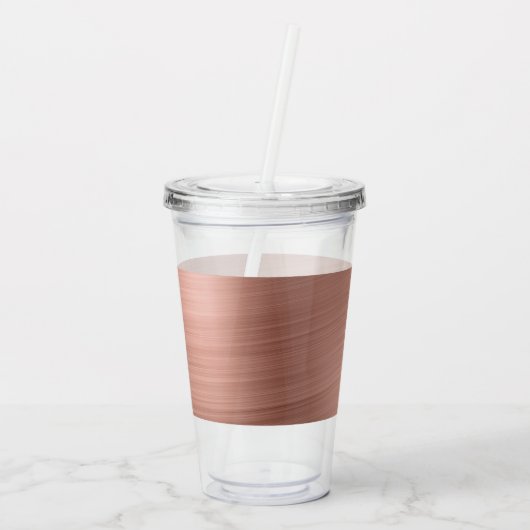 Rosa Rose Gold Metallic Foil Monogram Birthday Acryltrinkbecher (Rückseite)