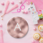 Rosa Rose Gold Metallic Foil Monogram Birthday Pappteller (Party)