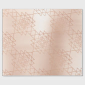 Rosa Rose Gold Metallic Gold Hexagon Geometrie Geschenkpapier (Flach)