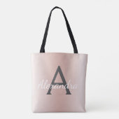 Rosa Rose Gold Metallic Monogram Book Bag Tasche (Rückseite)