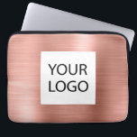 Rosa Rose Gold Metallic - Werbung für benutzerdefi Laptopschutzhülle<br><div class="desc">Rosa Rose Gold Imitate Metallic Edelstahl Elegant Logo Werbeaktion Laptop-Bag oder schlankes Werbebeispiel. Dieser Fall kann auf Ihr Firmenlogo oder Ihr Firmenlogo angepasst werden.</div>