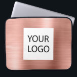 Rosa Rose Gold Metallic - Werbung für benutzerdefi Laptopschutzhülle<br><div class="desc">Rosa Rose Gold Imitate Metallic Edelstahl Elegant Logo Werbeaktion Laptop-Bag oder schlankes Werbebeispiel. Dieser Fall kann auf Ihr Firmenlogo oder Ihr Firmenlogo angepasst werden.</div>