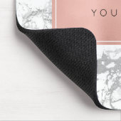 Rosa Rose Gold Metallische Minimal weißer Marmor G Mousepad (Ecke)