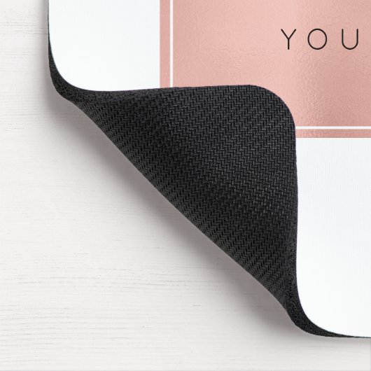 Rosa Rose Gold Metallische Minimal Weißes Rektangu Mousepad (Ecke)