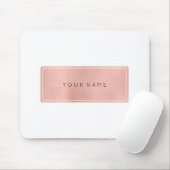 Rosa Rose Gold Metallische Minimal Weißes Rektangu Mousepad (Mit Mouse)