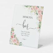 Rosa Rose Gold Mimosa Bar Sign Sockelschild (Vorderseite)