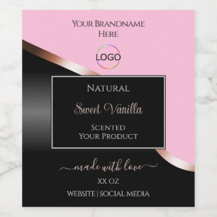 Rosa Rose Gold mit Logo-Produktkennzeichnungen Weinetikett