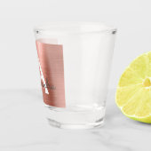 Rosa Rose Gold Moderne Metallische Monogramm Gebur Schnapsglas (Rechts)