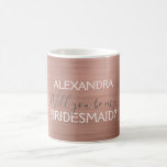 Rosa Rose Gold Moderne und schicke Bridmaid Kaffeetasse<br><div class="desc">Blush Pink - Rose Gold Imitats Moderne und Girly Imitats Metallic Edelstahl Elegant Werden Sie meine Bridesmaid? Kaffee Cup oder Tasse für ein nettes Geschenk an Ihre Brautjungfrau. Wenn Sie weitere passende Artikel benötigen,  wenden Sie sich bitte an den Designer.</div>