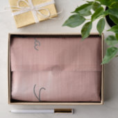 Rosa | Rose Gold Modernes Metal Monogramm Seidenpapier (Geschenk)
