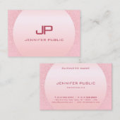 Rosa Rose Gold Monogram Moderne elegante Vorlage Visitenkarte (Vorne/Hinten)