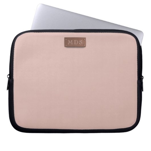 Rosa-Rose-Gold-Monogramm-Gehäuse Laptopschutzhülle (Vorderseite)