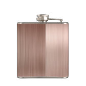 Rosa Rose Gold Monogramm Script aus gebürstetem St Flachmann (Rückseite)