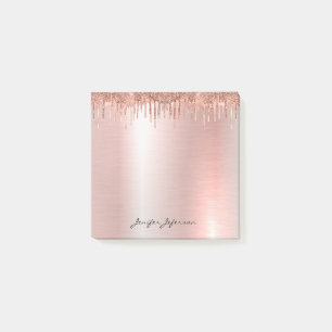 Rosa Rose Gold Name Post-it®-Notizen Post-it Klebezettel