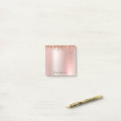 Rosa Rose Gold Name Post-it®-Notizen Post-it Klebezettel (Auf Schreibtisch)
