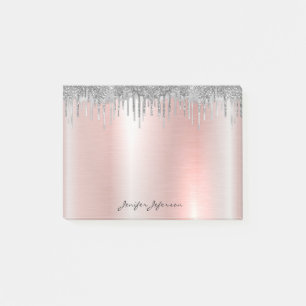 Rosa Rose Gold Name Post-it®-Notizen Post-it Klebezettel
