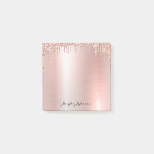 Rosa Rose Gold Name Post-it®-Notizen Post-it Klebezettel