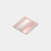 Rosa Rose Gold Name Post-it®-Notizen Post-it Klebezettel (angewinkelt)