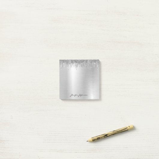 Rosa Rose Gold Name Post-it®-Notizen Post-it Klebezettel (Auf Schreibtisch)