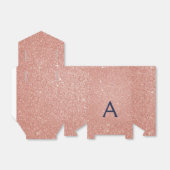 Rosa Rose Gold Navy Blue Glitzer Sparkgram Monogra Geschenkschachtel (Ungefaltet)