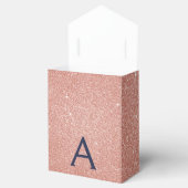 Rosa Rose Gold Navy Blue Glitzer Sparkgram Monogra Geschenkschachtel (Geöffnet)