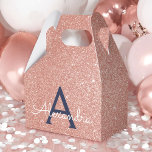 Rosa Rose Gold Navy Blue Glitzer Sparkgram Monogra Geschenkschachtel<br><div class="desc">Rosa Rose Gold und Navy Blue Imitate Glitzer und sparkle Elegant Geschenkbox. Diese Geschenkboxen kann individuell auf Ihren Vor- und Vornamen abgestimmt werden und macht eine großartige Geschenkboxen für Geburtstag,  Junggeselinnen-Abschied,  Brautparty oder Babydusche.</div>