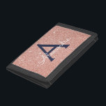 Rosa Rose Gold Navy Blue Glitzer Sparkgram Monogra Tri-fold Geldbeutel<br><div class="desc">Rosa Rose Gold und Navy Blue Imitats Glitzer und sparkle Elegant Nylon Wallet. Diese Nylon-Brieftasche kann auf Ihren Anfangs- und Vornamen angepasst werden.</div>