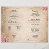 Rosa Rose Gold Parchment Quinceanera Programm (Rückseite)