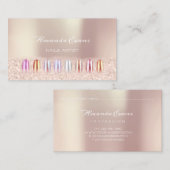 Rosa Rose Gold Pink Nails Artist Termin Karte (Vorne/Hinten)