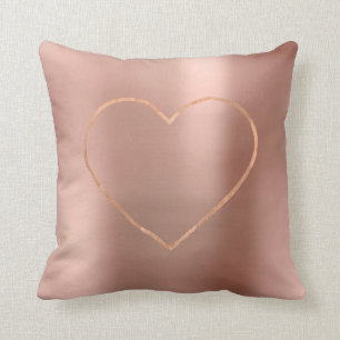 Rosa Rose Gold Pinselstrich Kissen