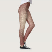 Rosa Rose Gold Powder Glitzer Funkelnd Glam Schwar Leggings (Rechts)