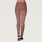 Rosa Rose Gold Powder Glitzer Funkelnd Glam Schwar Leggings (Rückseite)