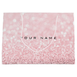 Rosa Rose Gold Powder Glitzer Gaben Name Große Geschenktüte