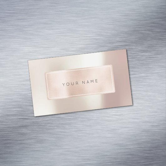 Rosa Rose Gold Powder Metal Blush Wellness-Center Magnetische Visitenkarte (Beispiel)