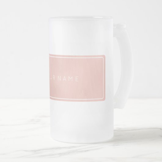 Rosa Rose Gold Powder Metallic Mattglas Bierglas (VorderseiteRechts)