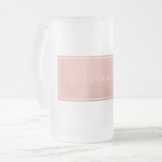 Rosa Rose Gold Powder Metallic Mattglas Bierglas (Vorderseite Links)