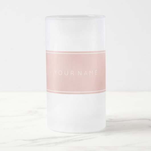 Rosa Rose Gold Powder Metallic Mattglas Bierglas (Mittel)