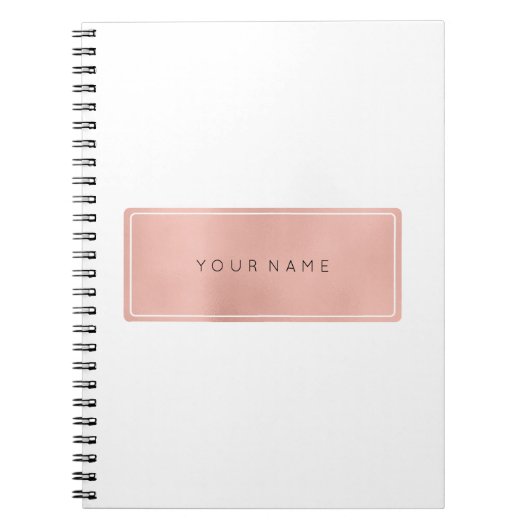 Rosa Rose Gold Powder Metallic Notizblock (Vorderseite)