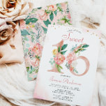 Rosa Rose Gold Prinzessin Blumensüß 16 Geburtstag Einladung<br><div class="desc">Feiern Sie Ihren besonderen Tag mit unserer Rosa Rose Gold Prinzessin Floral 16 . Geburtstag Geburtstag Einladungen in modernen Creme-, Rosa-, Grün- und Weißtönen. Die Vorderseite der Einladungen wird mit modernen Schriftart in koordinierten Farbtönen betont. Die Rückseite ist eine passende Aquarellfarben-Rose. Passen Sie auf Ihre besondere Veranstaltung auf, um einen...</div>