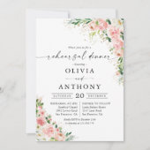 Rosa Rose Gold Probe Abendessen Einladung (Vorderseite)