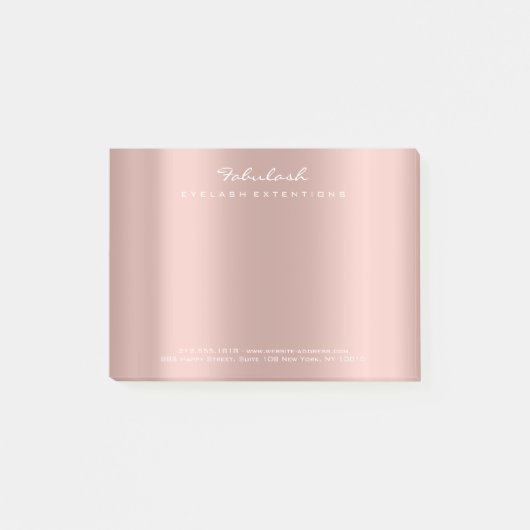 Rosa Rose Gold Pulver Weißes Delikat Post-it Klebezettel (Vorderseite)