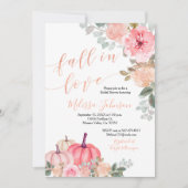 Rosa Rose Gold Pumpkin Herbst Einladung Liebe (Vorderseite)