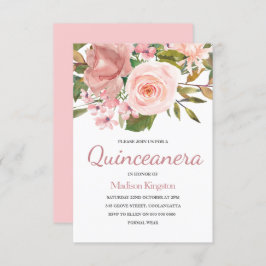 Rosa Rose Gold Quinceanera Party laden Einladung