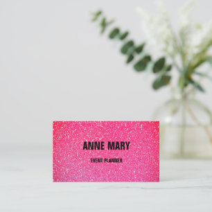 Rosa Rose Gold Red Glitzer Hochzeitsplaner Visitenkarte