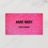 Rosa Rose Gold Red Glitzer Hochzeitsplaner Visitenkarte (Vorderseite)