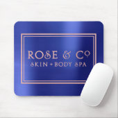 Rosa Rose Gold Sapphire Blauer Minimaler Dekor Mousepad (Mit Mouse)