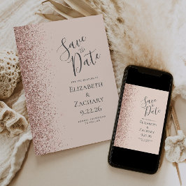 Rosa Rose Gold Save the Date Ankündigung